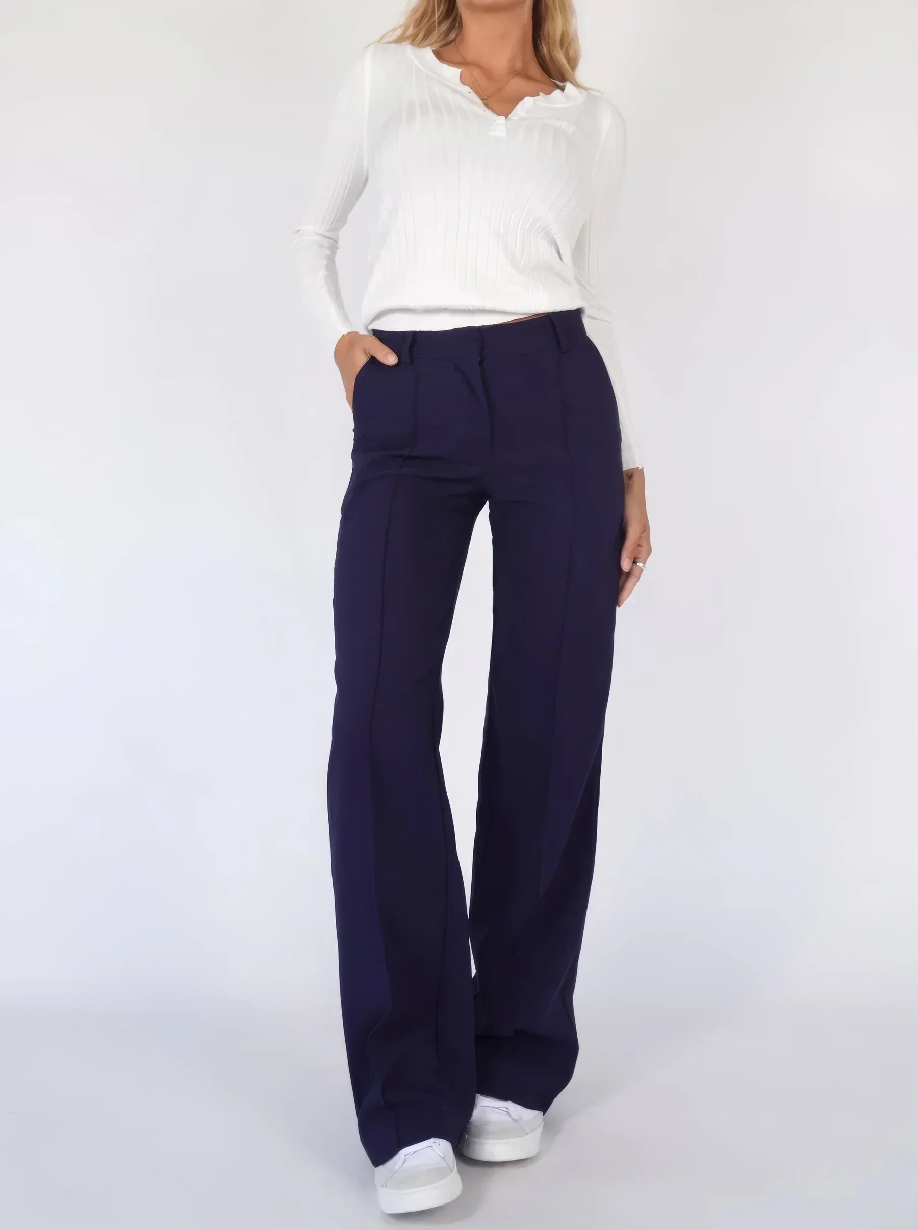 Luna | Pantalon met Wijde Pijpen & High Waist Pasvorm