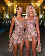 Sequin Crystal Dress - Rose