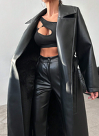 LeatherLux Trendsetter - Lang Imitatieleer Jas