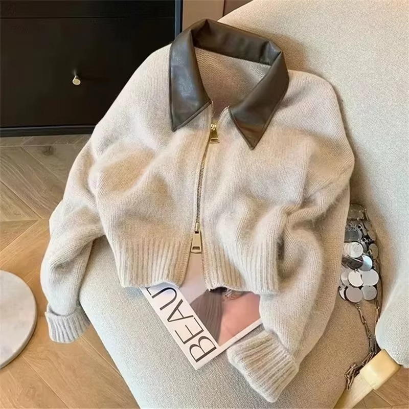 Jaela | Vest met Leren Kraag