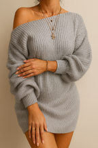 FRESH LABEL | Zoë - Gebreide Off-Shoulder Jurk