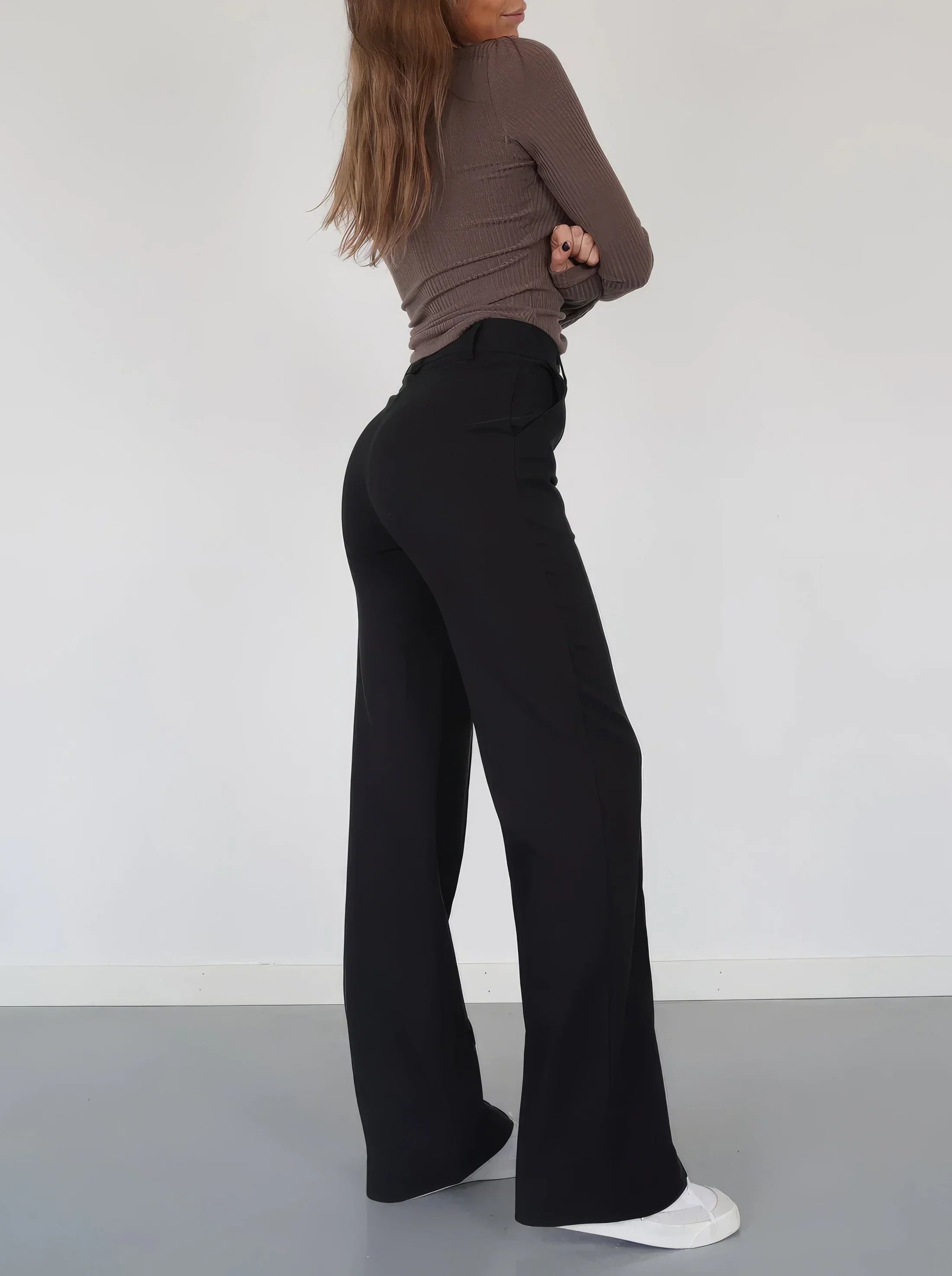 Luna | Pantalon met Wijde Pijpen & High Waist Pasvorm